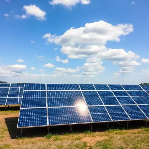 A large solar system installed in a vast field